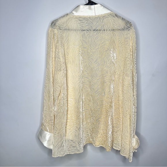 Vintage Burned Velvet Open Front Whimsigoth Fairy Goth Duster, XL - Picture 8 of 11